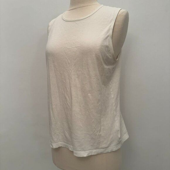 Theory White Organic Sleeveless Tank, Size Small - Picture 5 of 6